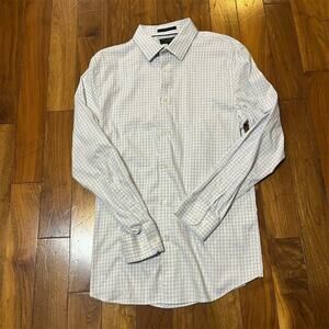 Banana Republic Men's Slim Fit Blue Check Long Sleeve Shirt Size M